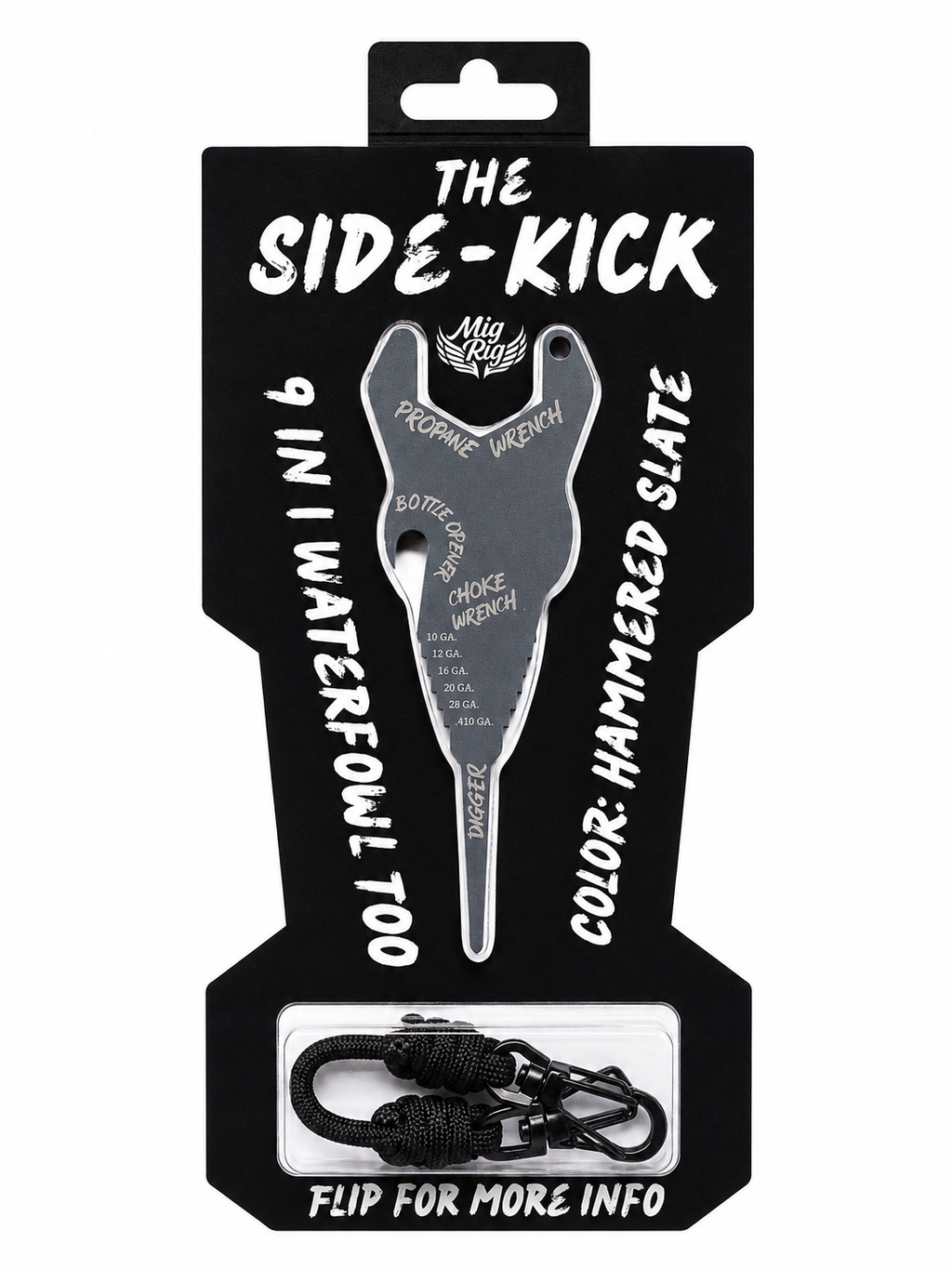 "Side-Kick" Lanyard Multi-tool Hammered Slate - MIGRIG