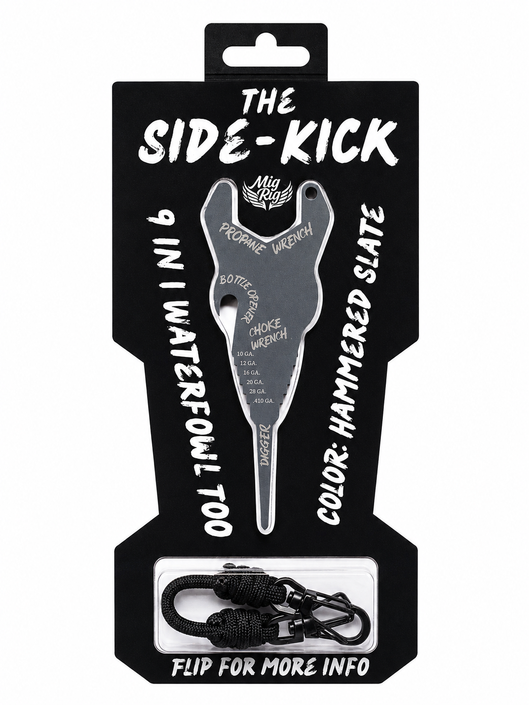 "Side-Kick" Lanyard Multi-tool Hammered Slate - MIGRIG