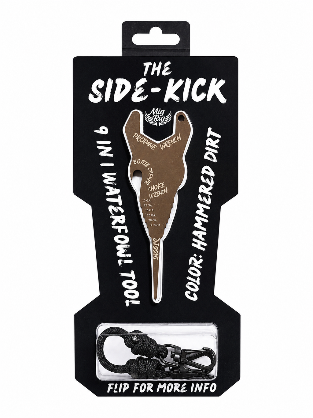 "Side-Kick" Lanyard Multi-tool Hammered Dirt - MIGRIG