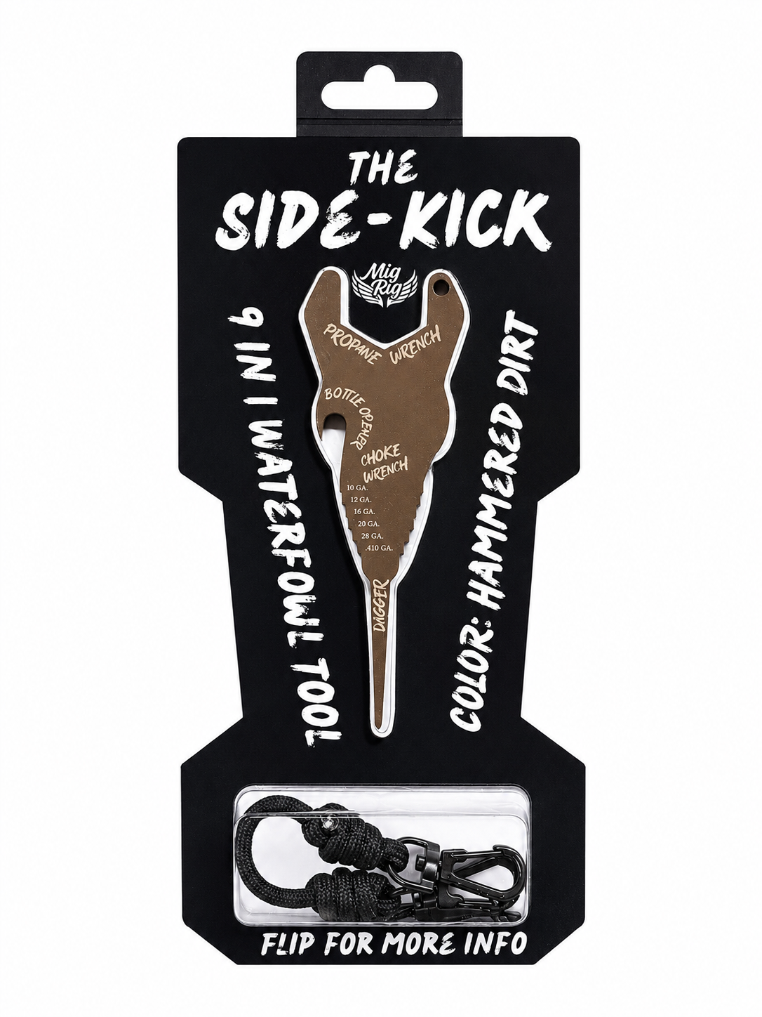 "Side-Kick" Lanyard Multi-tool Hammered Dirt - MIGRIG