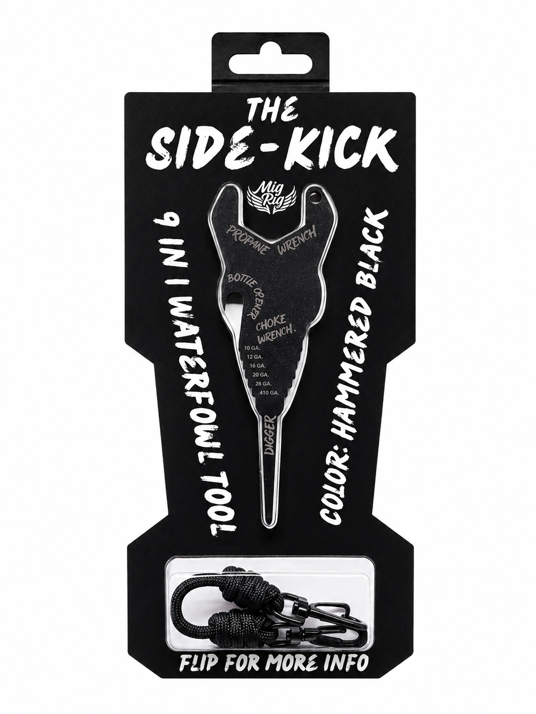 "Side-Kick" Lanyard Multi-tool Hammered Black - MIGRIG
